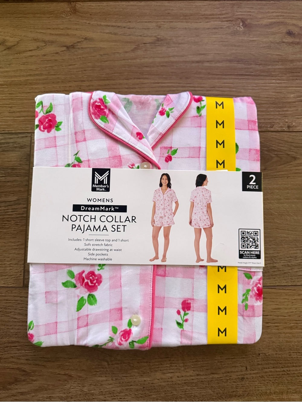 Member's Mark DreamMark Pink Floral Notch Collar Pajama Set